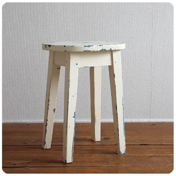 イギリス アンティーク ペイントスツール 木製椅子 シャビーシック