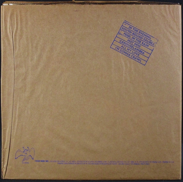 Led Zeppelin】 レッド・ツェッペリン / In Through The Out Door イン