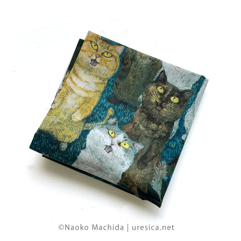 町田尚子「ネコヅメのよる」大判ハンカチ | URESICA