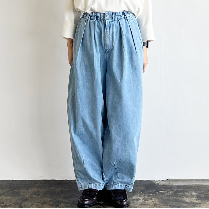 DENIM NARROW CIRCUS PANTS / LIGHT BLUE デニムサーカスパ