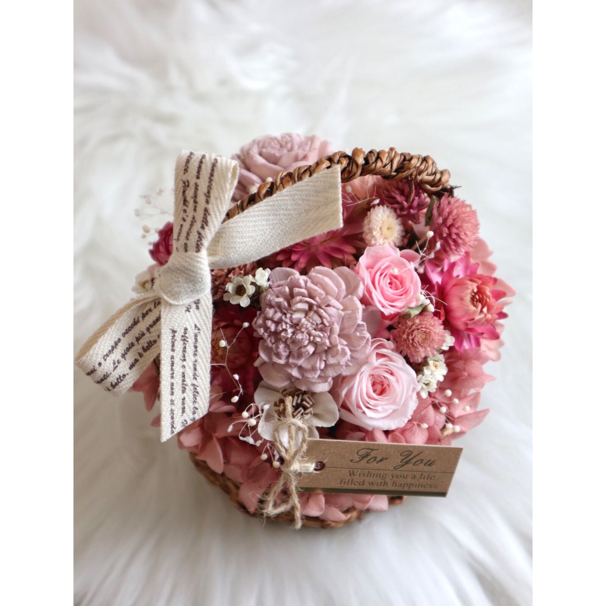 プリザーブドフラワーアレンジメントギフトPINK#3 | Natural Wedding Bo