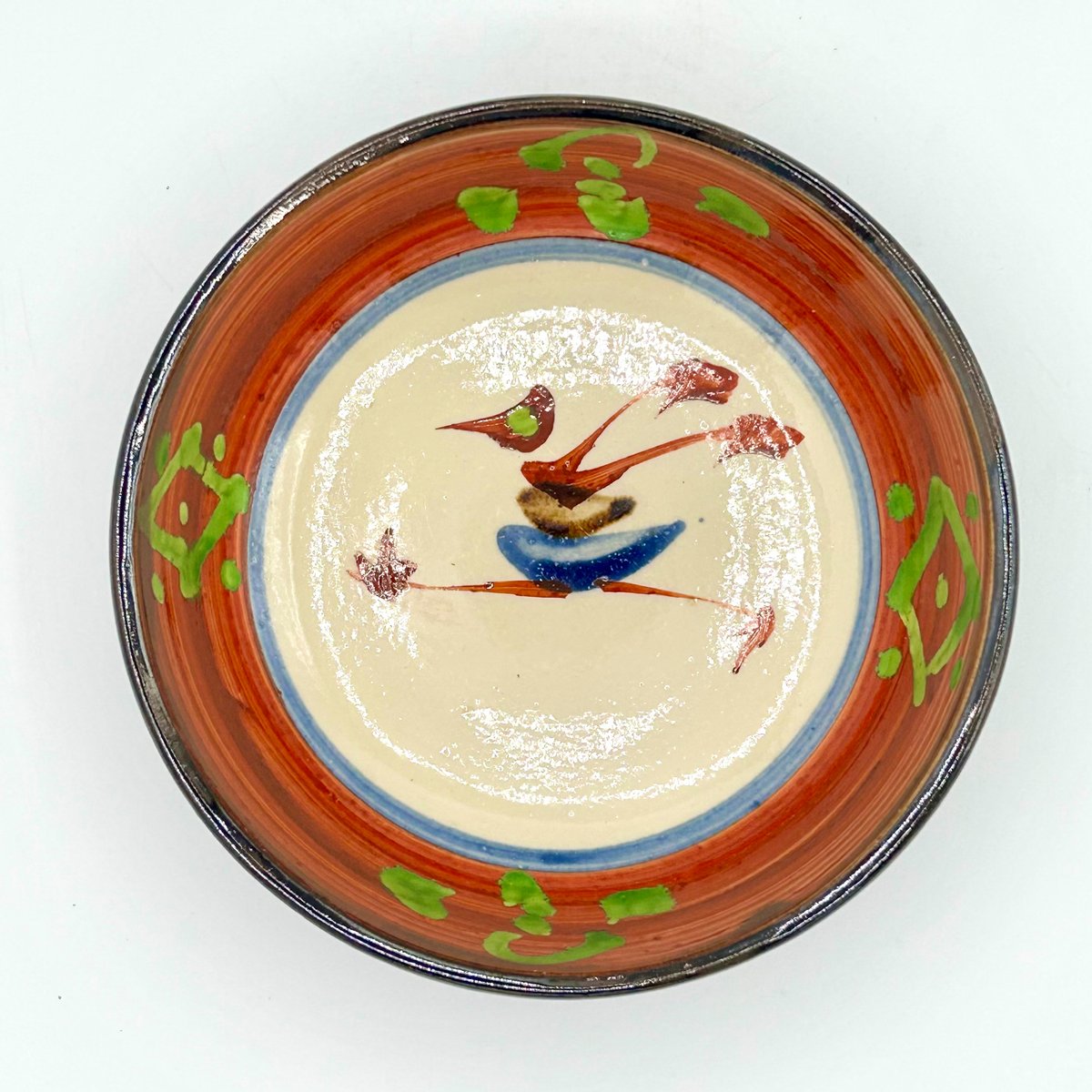 沖縄の器・やちむん・壺屋焼】 國場陶芸 赤絵 5寸 平鉢 B | 沖縄の