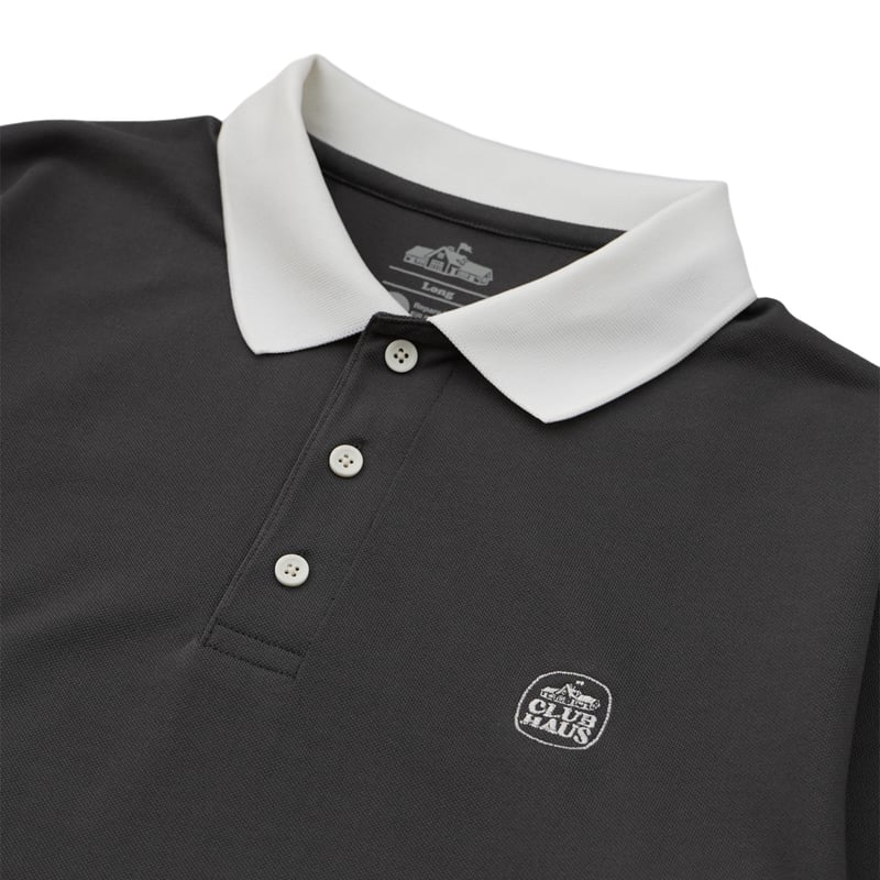 CLUBHAUS Standard L/S Cleric Polo - Gray/White