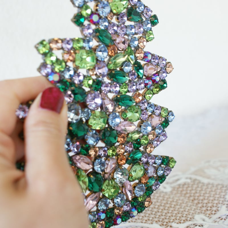 チェコガラス ラインストーン クリスマスツリー / ヴィンテージ