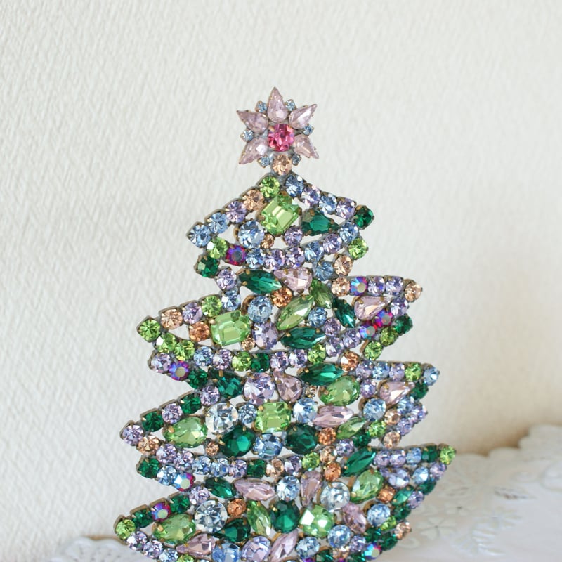 チェコガラス ラインストーン クリスマスツリー / ヴィンテージ