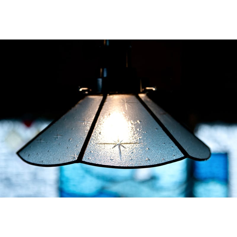 受注製作】昭和型ガラス「銀河」 六面 ﾍﾟﾝﾀﾞﾝﾄﾗﾝﾌﾟ | 旭 屋 ガ ラ ス 店