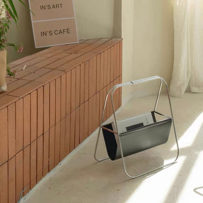 折り畳み フェイクレザー マガジンラック 収納 全2色 | 70PARK