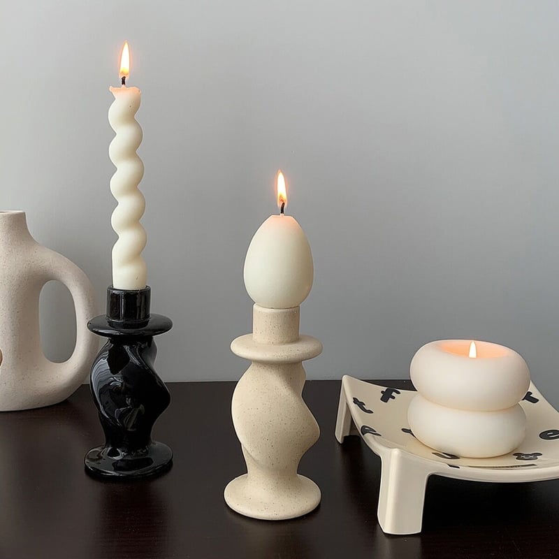 セラミック ツイスト キャンドルホルダー 全2色 | 70PARK