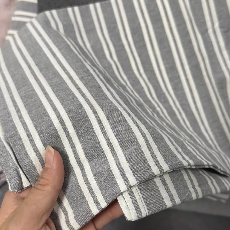 グレー ホワイト ストライプ コットン 布団カバーセット 全2種 オール