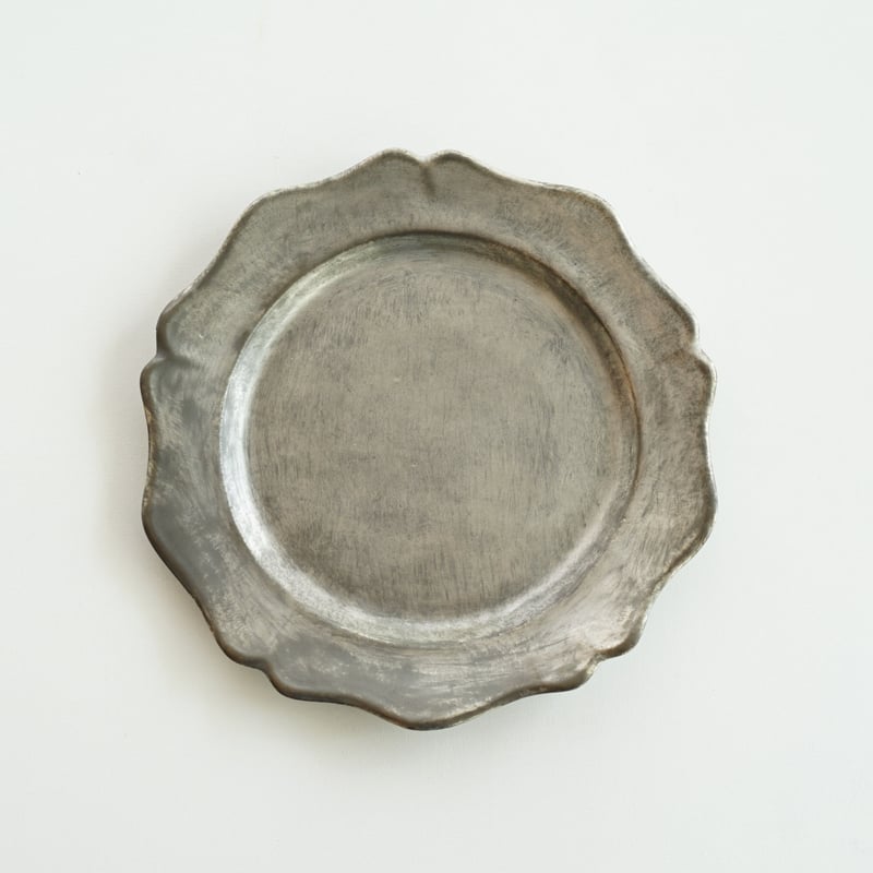 安藤雅信】銀彩ピューター輪花皿 | ギャルリ百草 online store