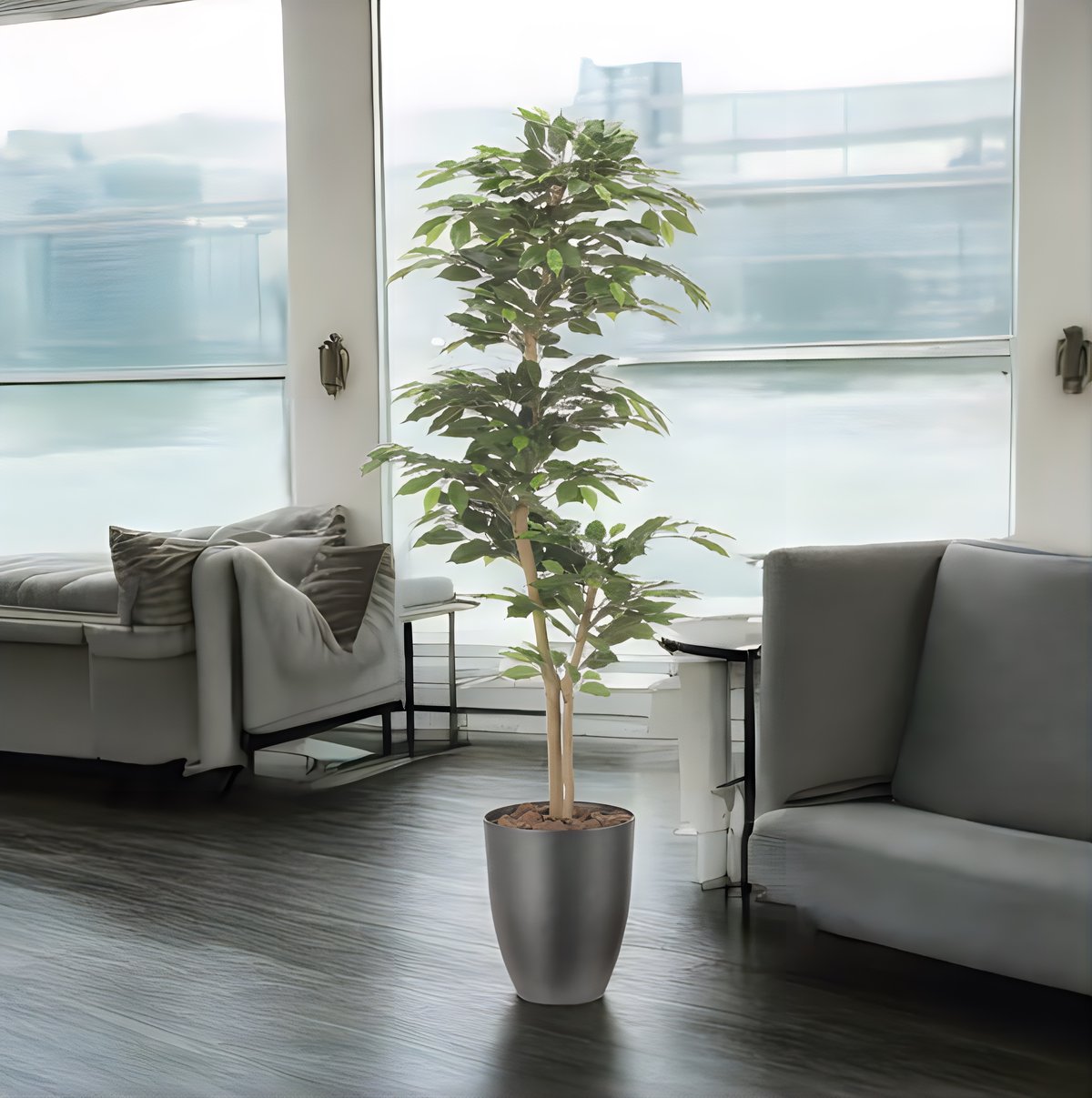 光触媒 人工観葉植物 フェイクグリーン インテリアベンジャミン1.6