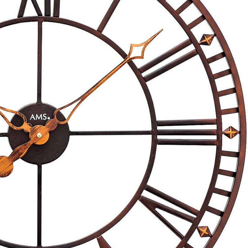 アームス ◇ AMS 9537◇60cm◇メタルウォールクロック（ゴールドカラー