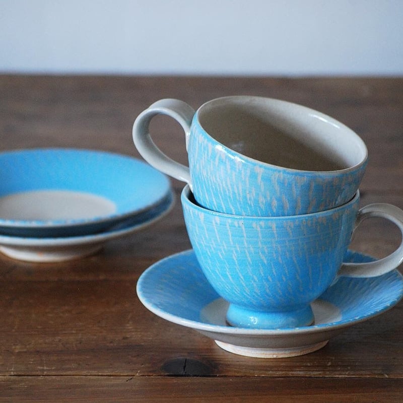 カップ＆ソーサー 飛かんな スカイブルー | 櫻井窯
