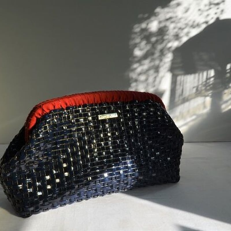 newカラーマットブラックハンドメイドクラッチ