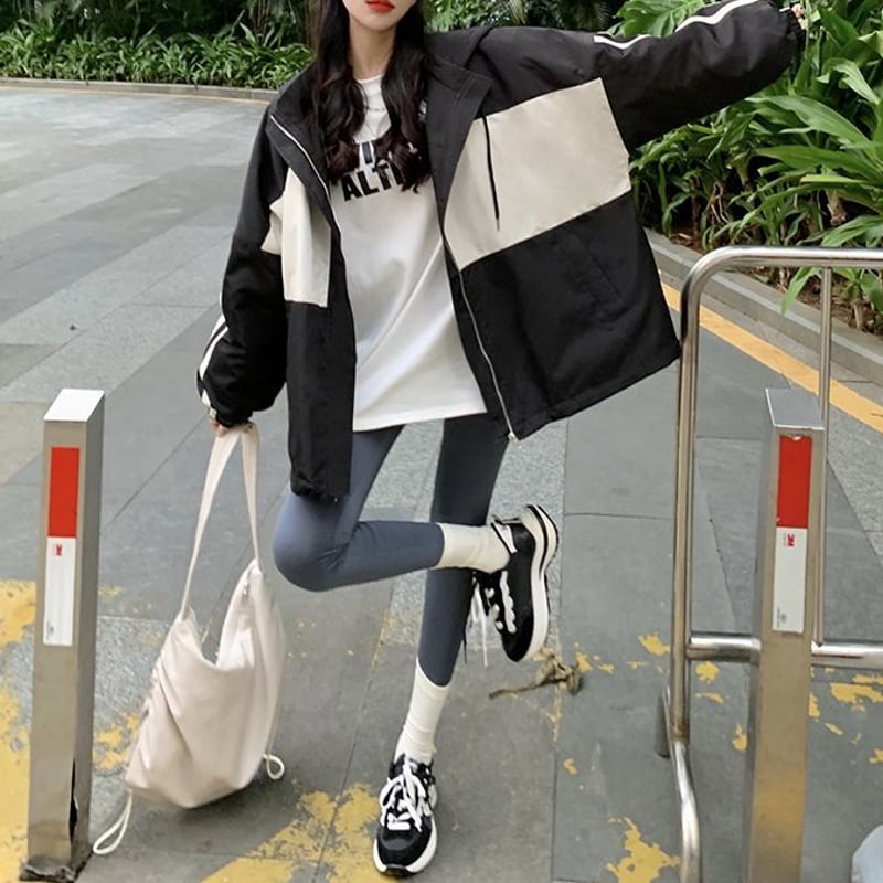 フード付き ジャケット キルティング裏地 アウター ジップアップ