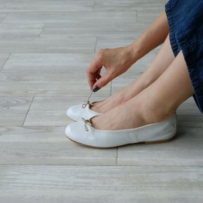 Porselli ポルセリ バレエシューズ ホワイト ハンドメイド 国内正規品