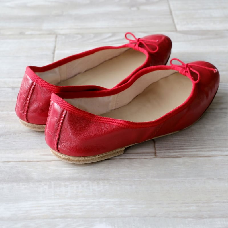 Porselli ポルセリ バレエシューズ レッド ハンドメイド 国内正規品