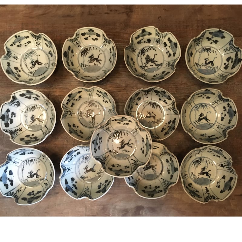 瀬戸焼 小鉢 横見松竹梅動物文様 大正昭和初期 | れいゆぅる rayures