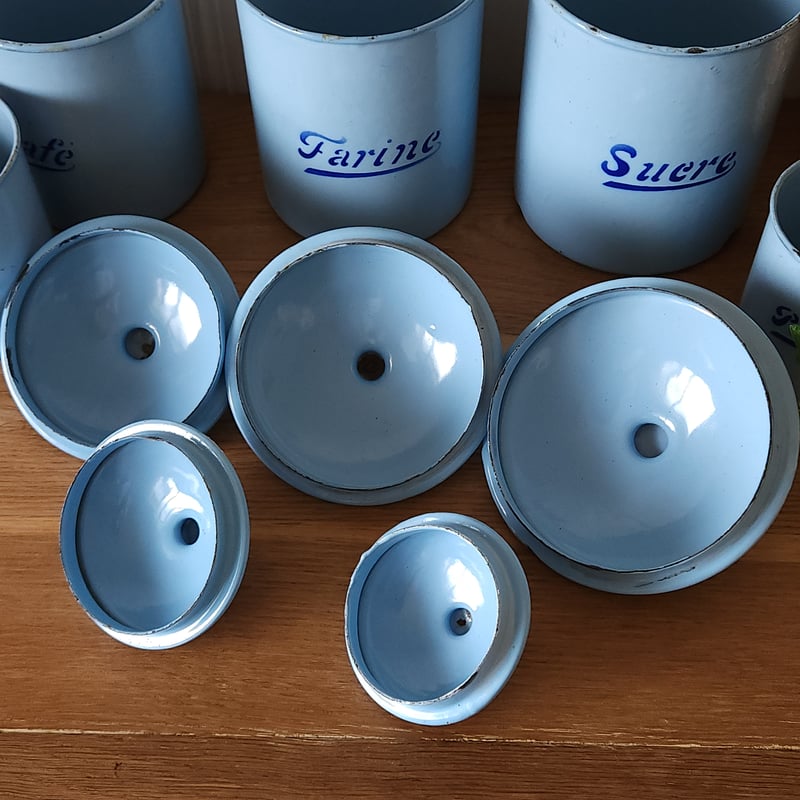 ホーローキャニスター5個セット | リボンときどきネコ