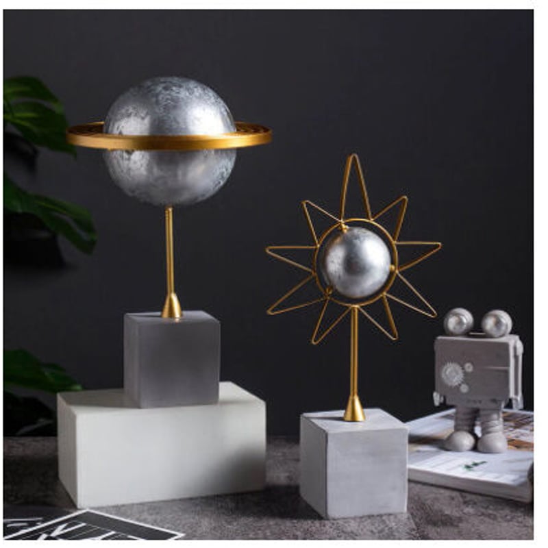 オブジェ】 置物 北欧 おしゃれ インテリア 惑星3体セット 月 太陽
