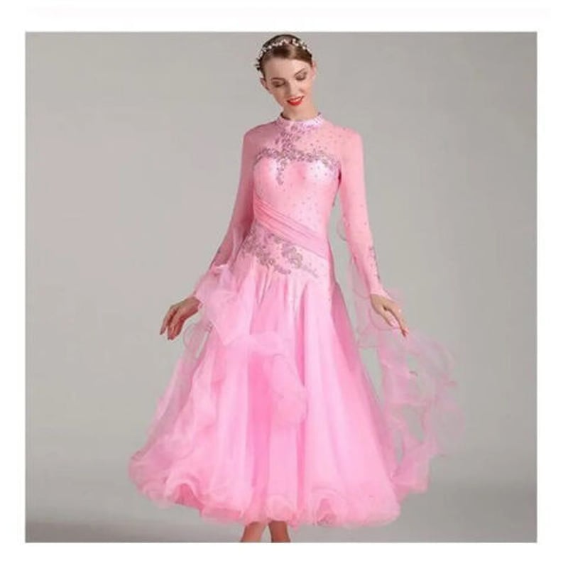 社交ダンス ソシアルダンス ダンス衣装 モダン競技ロングワンピース