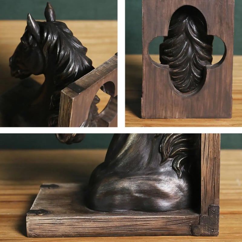 オブジェ】ビンテージ デザイン 馬型 ブックエンド 本立 ブック