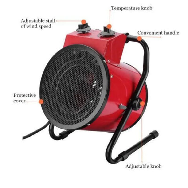 ハイパワー 家庭用 サーモスタット 産業ヒーター 温風送風 ファン