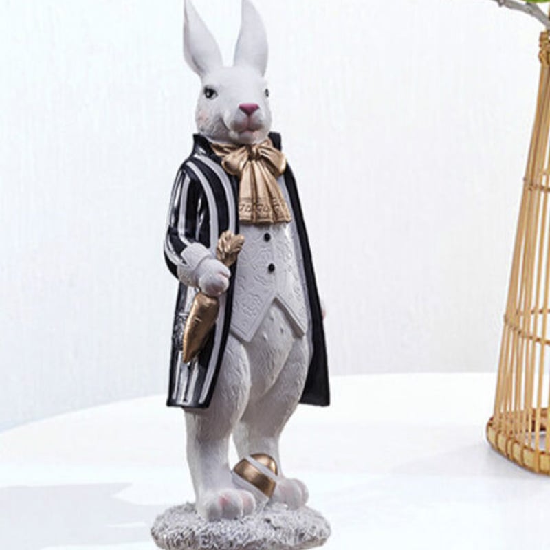 オブジェ】 置物 北欧インテリア うさぎ 兎 不思議の国 にんじん 飾り