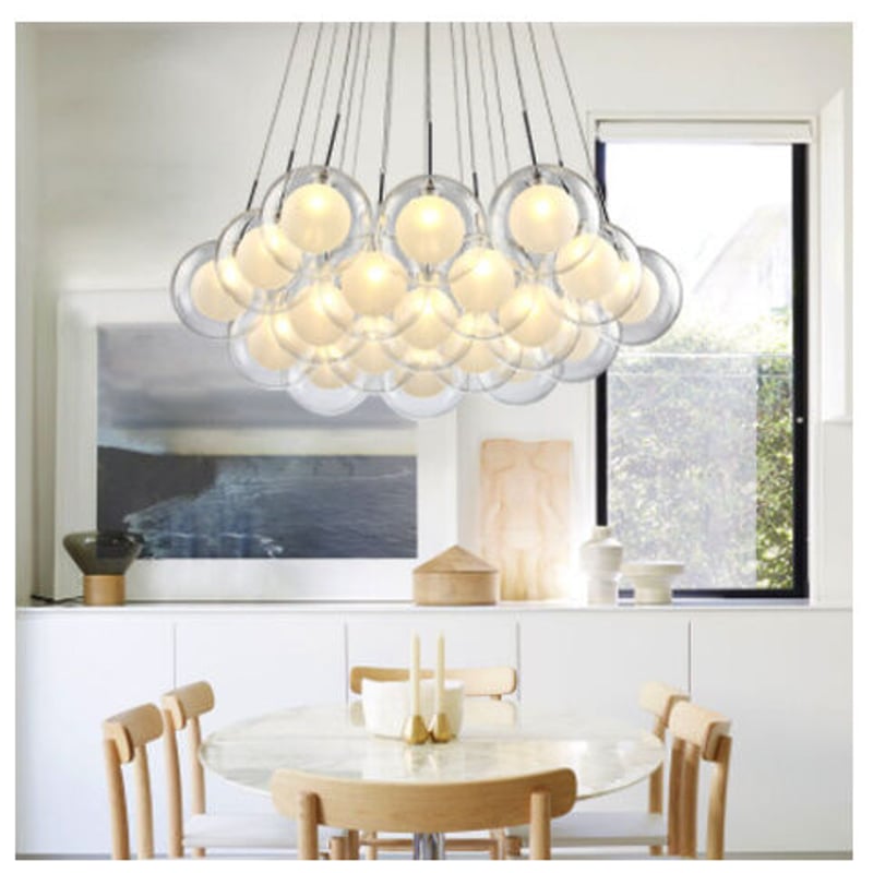 ペンダントライト】 ガラス ボール型 ランプ19個セット 北欧 【LED