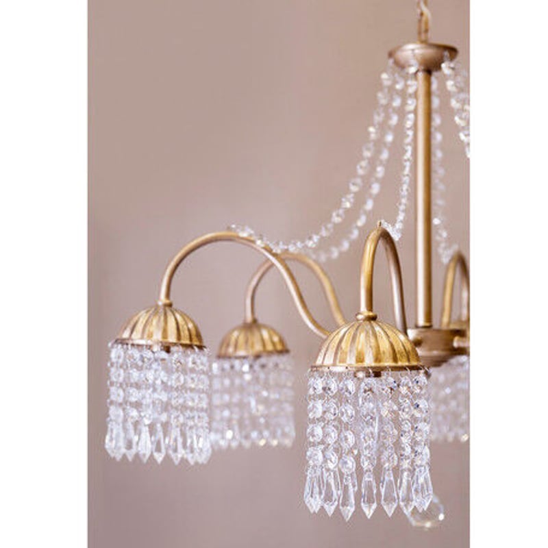 LED電球対応】6灯 クリスタルガラス シャンデリア 〈Linda