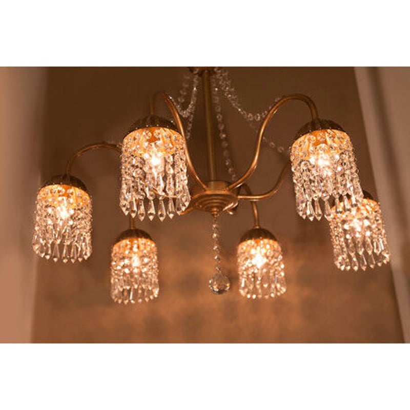 LED電球対応】6灯 クリスタルガラス シャンデリア 〈Linda