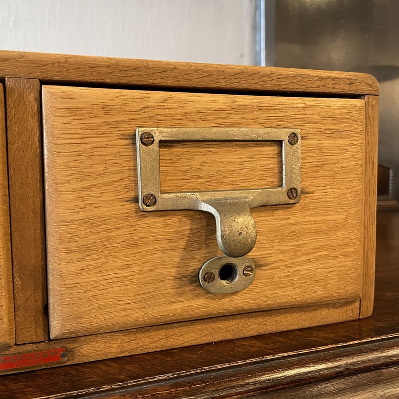 図書カード入れ 木製 小引出し 小抽斗 昭和初期 収納 古道具