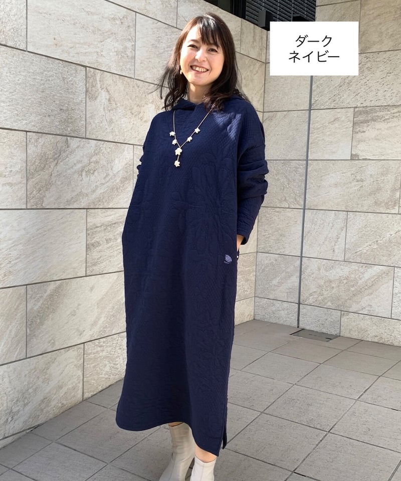 14305 ダイヤキルト柄キルティングフーディドワンピース | Pikake