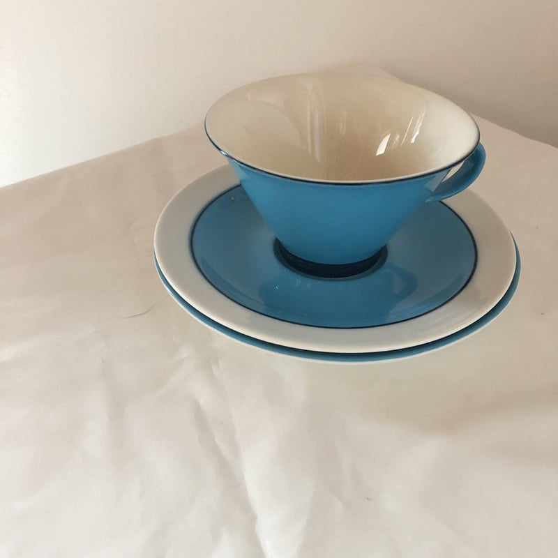 ARABIA： Harlekin Turkosティーカップ トリオセット | 雑貨店hazina