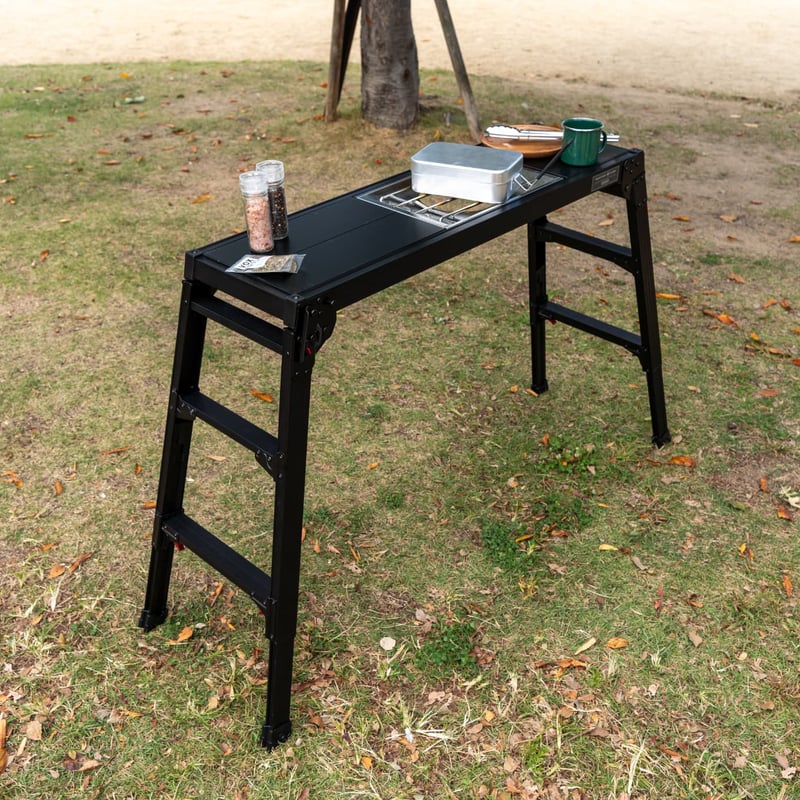 WANTKEY CAMP× Hasegawa 折りたたみグリルテーブル ブラック 受注販売】WANTKEY CAMP × HASEGAWA アルミグリルテーブル拡張テーブル