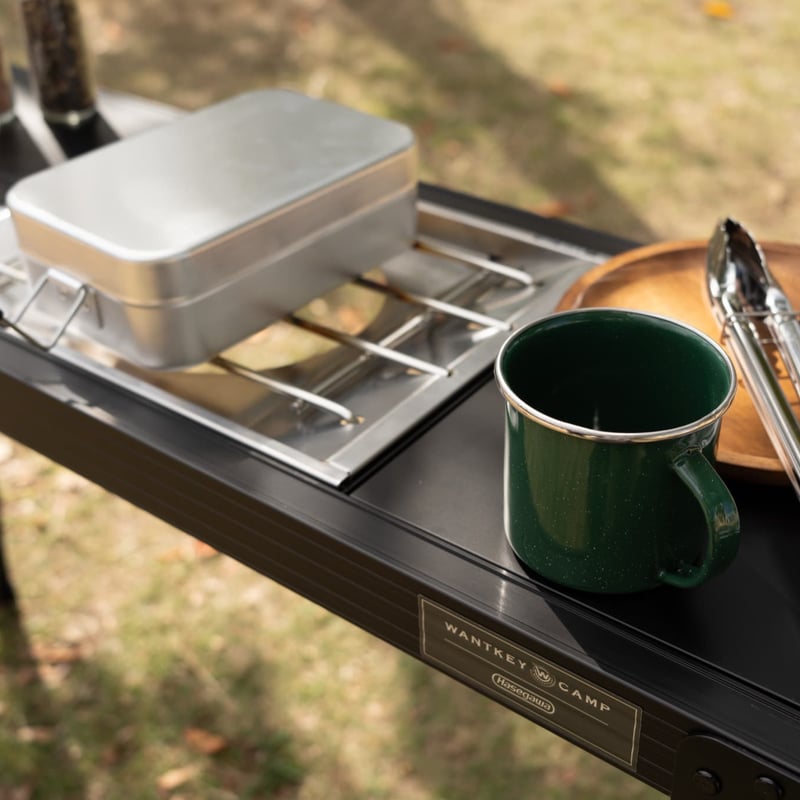 WANTKEY CAMP × HASEGAWA アルミグリルテーブルホルダー付き 受注販売】WANTKEY CAMP × HASEGAWA アルミグリルテーブル拡張テーブル