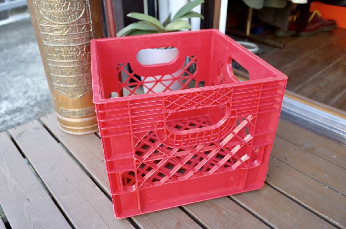 US MILK CRATE ミルククレート RED 赤 ボックス 箱 棚 アメリカ製