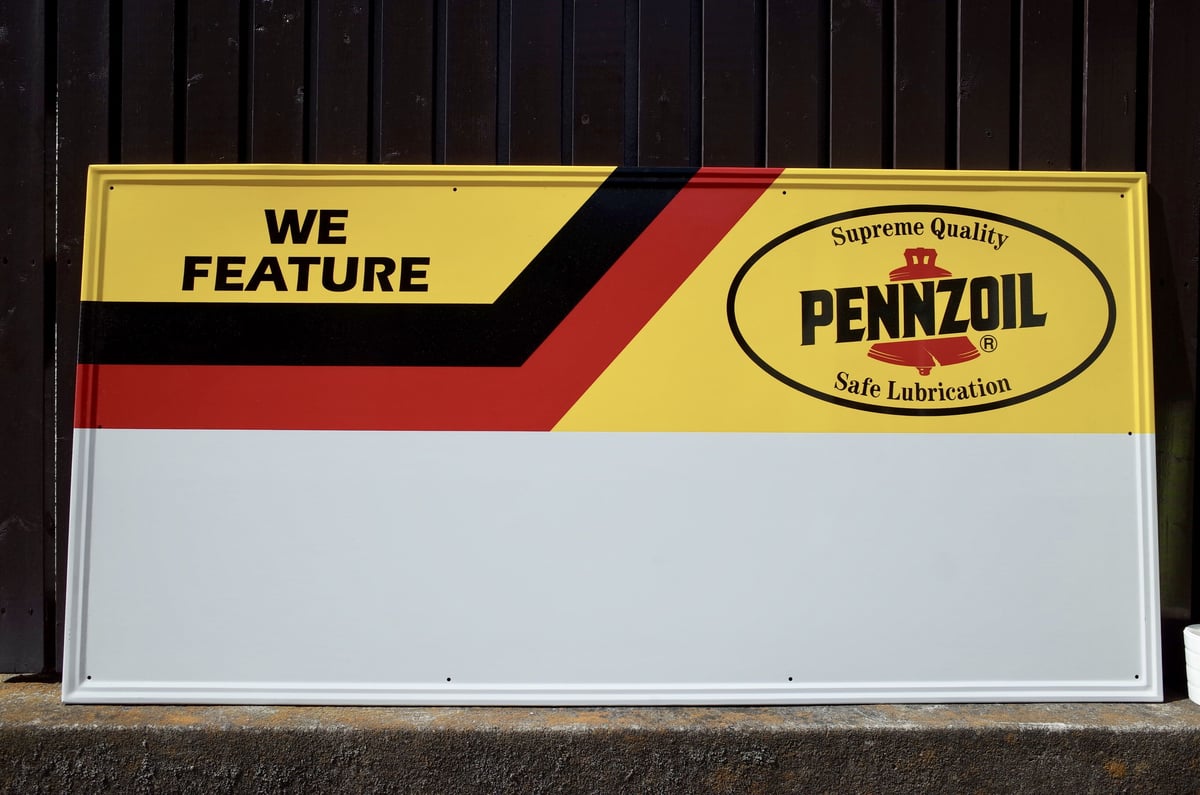 ビンテージ 特大 ビッグ PENNZOIL ペンズオイル メタルサイン 看板