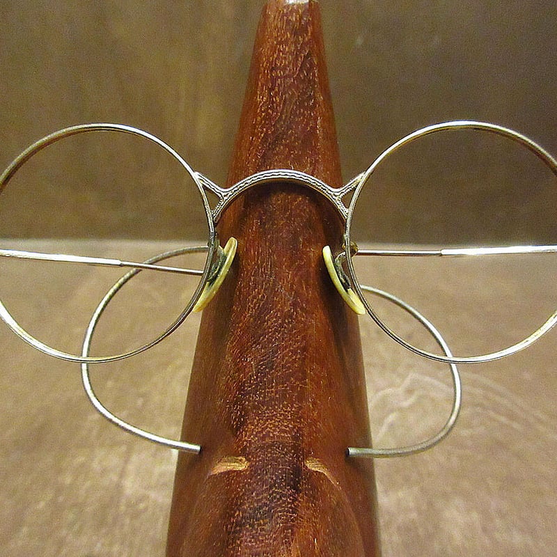 ビンテージ30's○B&L 1/10 12KGFサイドマウント彫金ラウンド眼鏡