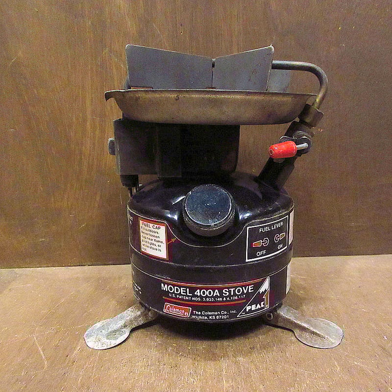 ビンテージ80's○Coleman Peak1 Model 400Aシングルバーナー黒収納袋付