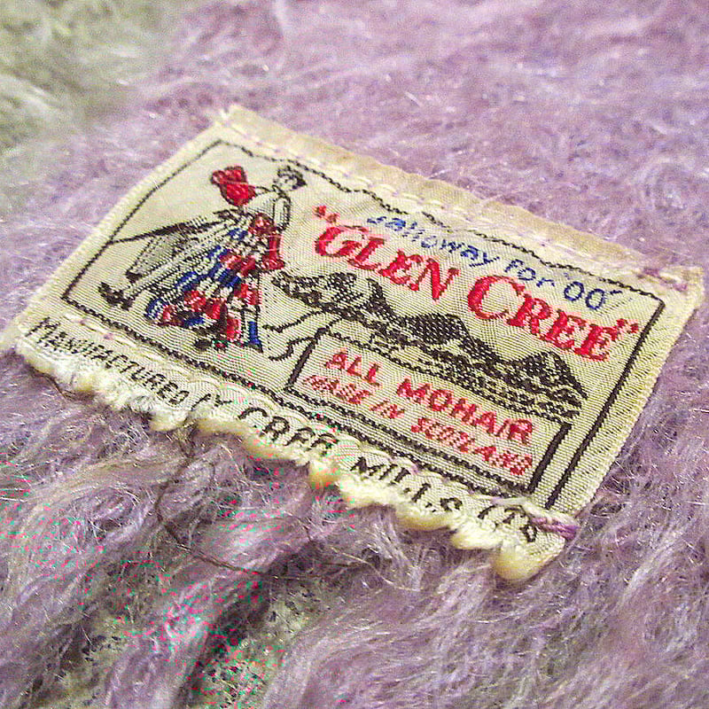 ビンテージ70's○チェックモヘアブランケットsize 約103cm×約92cm