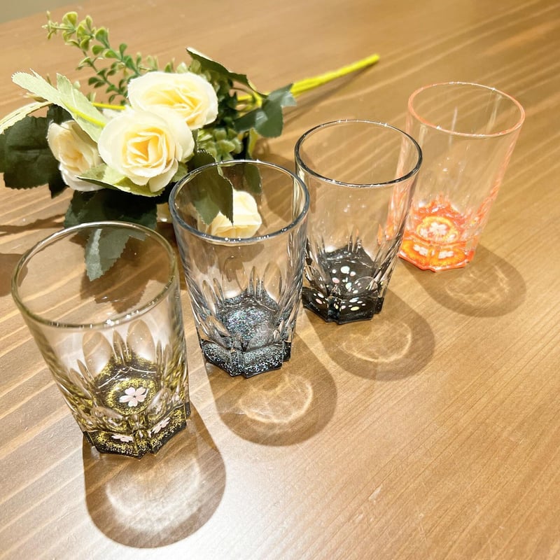 天野漆器】ショットグラス 金桜 黒／朱 | 高岡伝渡 -online shop-