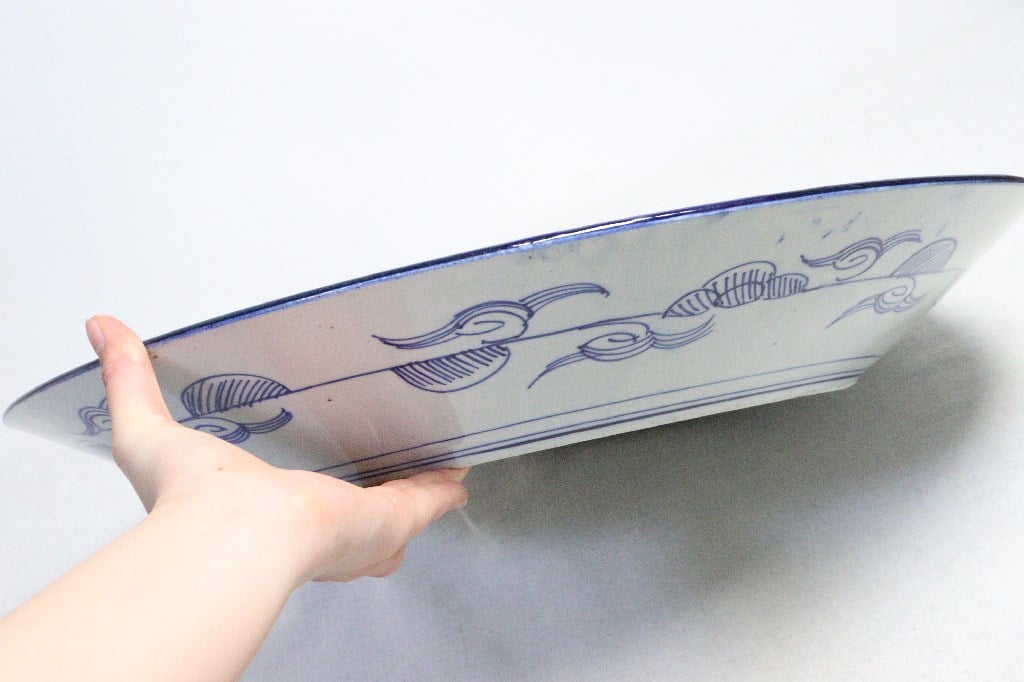 明治前期ベロ藍四方に花図尺3寸皿 | 吉祥寺PukuPuku