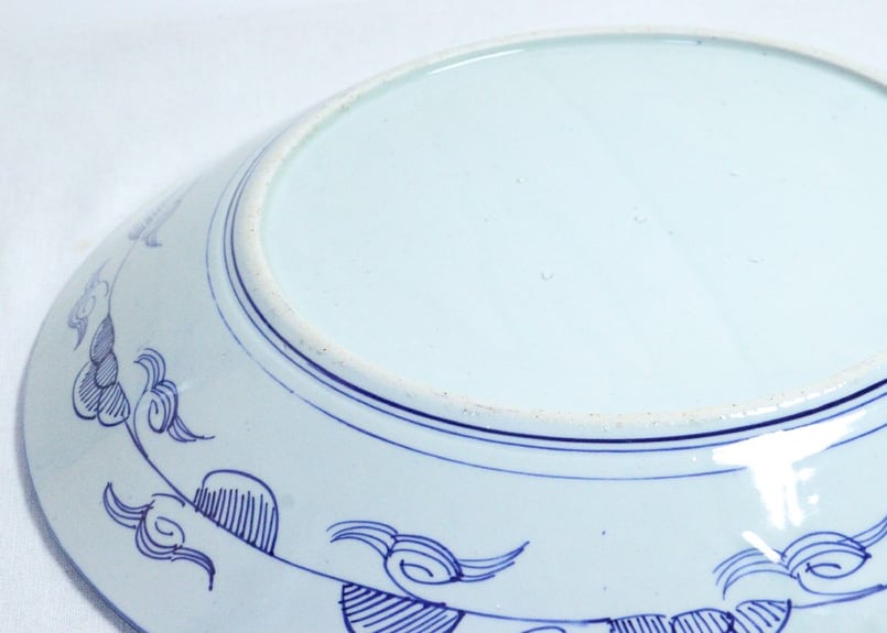 明治前期ベロ藍四方に花図尺3寸皿 | 吉祥寺PukuPuku