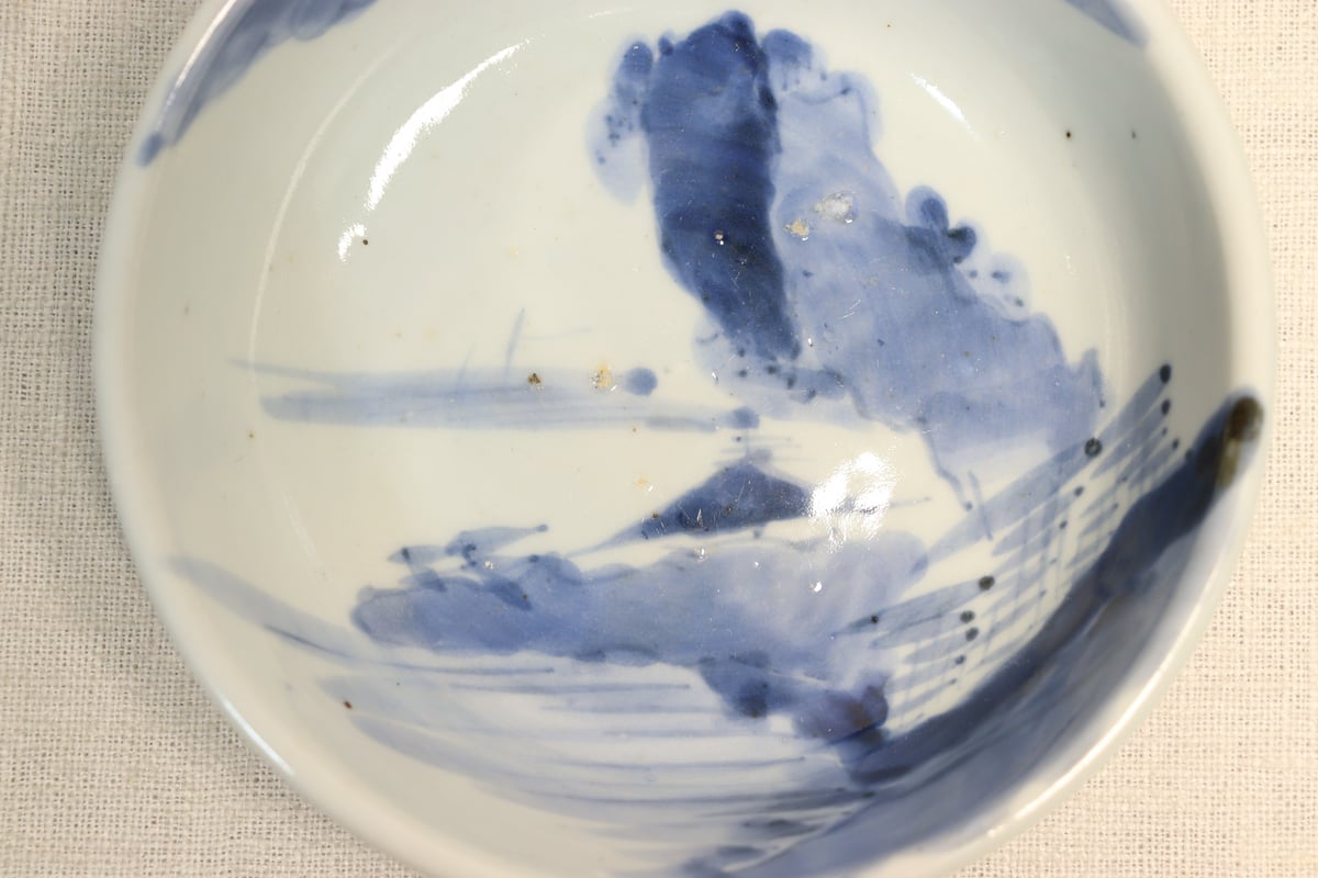 江戸幕末染付山水図春寒鉢② フリモノ | 吉祥寺PukuPuku