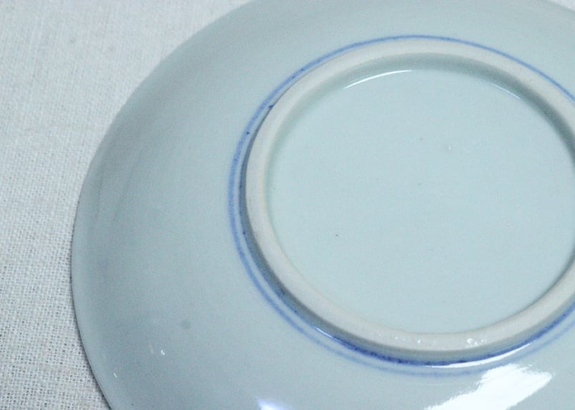 明治後期～大正銅判舟引き人物と千鳥図5.5寸皿 | 吉祥寺PukuPuku