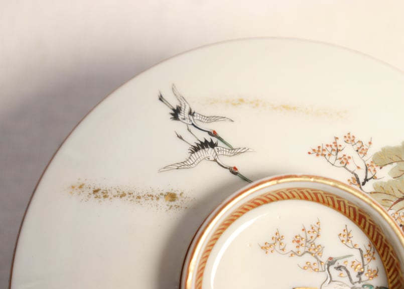 明治前期九谷焼色絵高砂図通り物蒸茶碗 | 吉祥寺PukuPuku