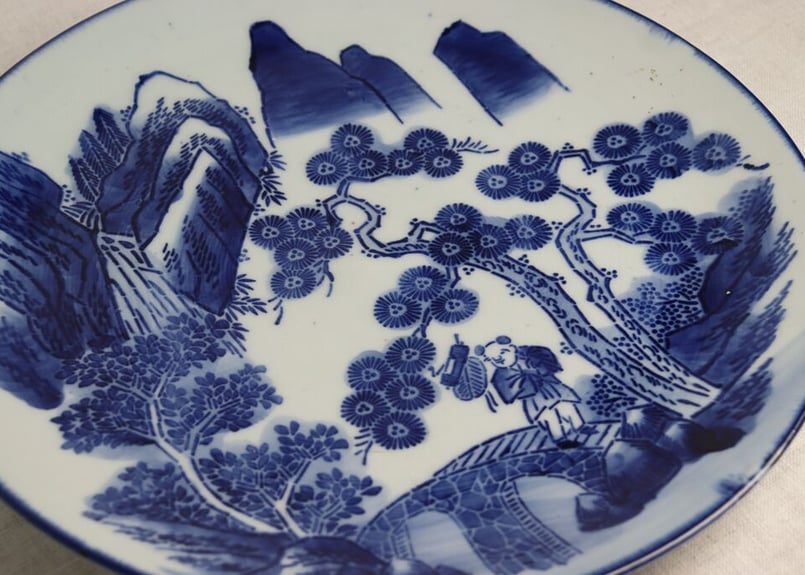 明治前期紙刷松と唐子図尺二寸皿 | 吉祥寺PukuPuku