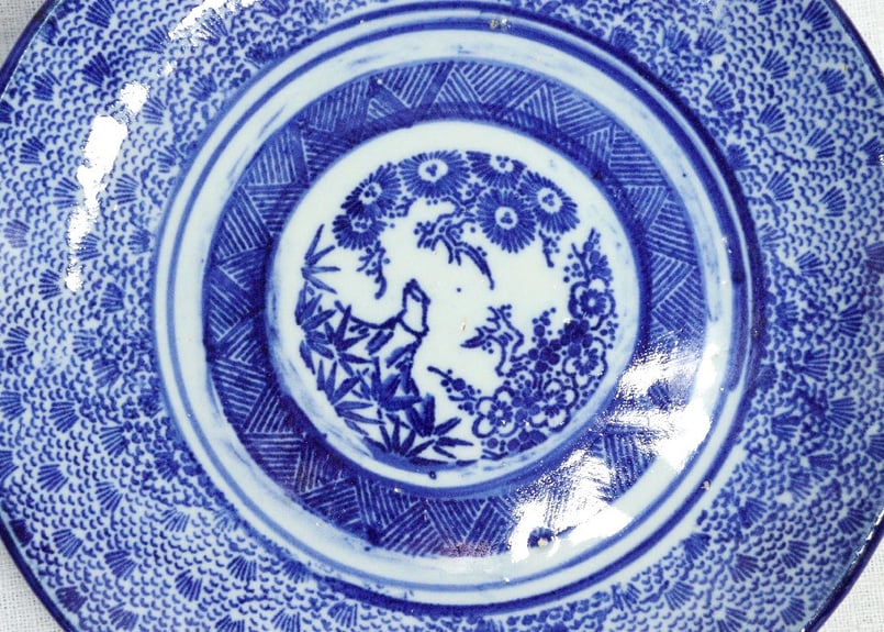 明治後期～大正紙刷微塵唐草図7寸皿 | 吉祥寺PukuPuku