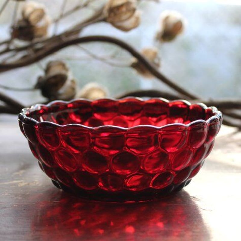 アンカーホッキング バブル ロイヤルルビー フルーツボウル（Fire-King